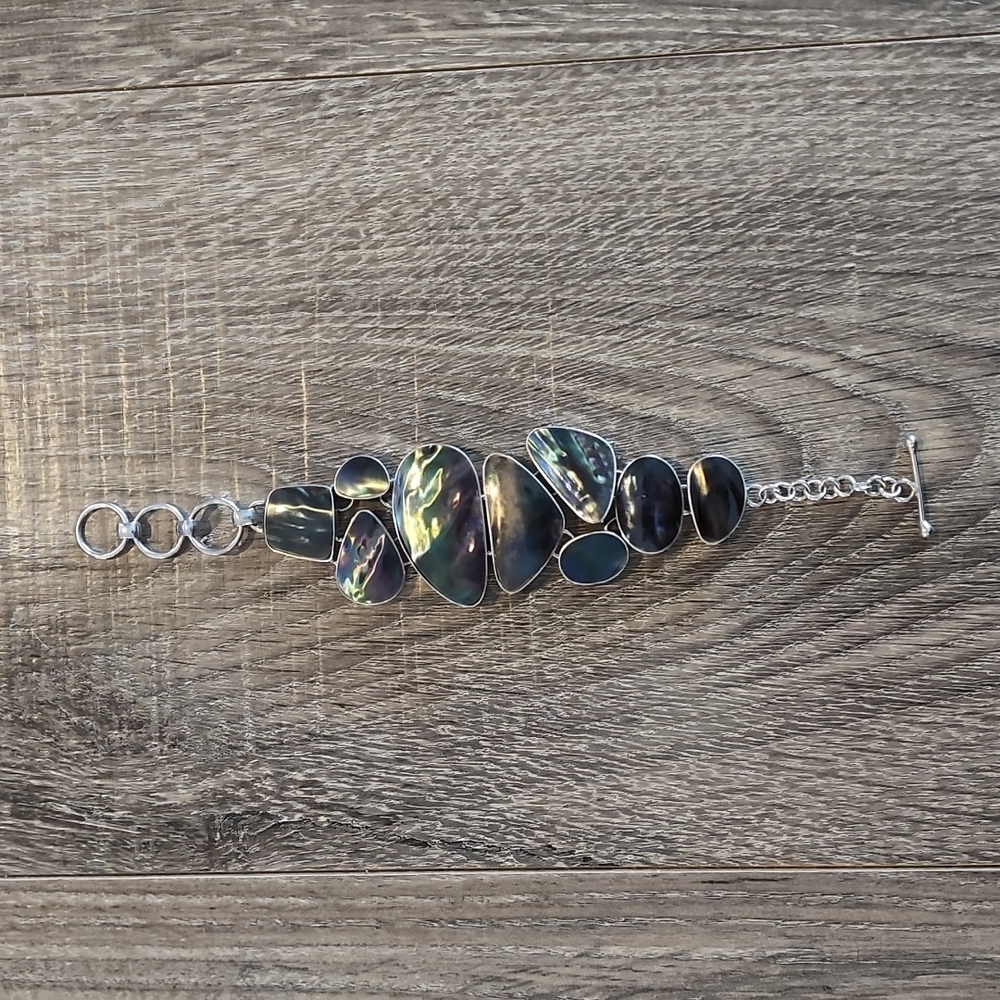 Sterling Silver Lip Shell Bracelet - image 1